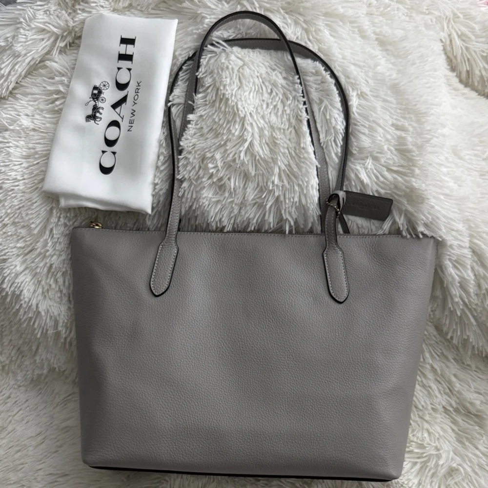 Coach Bella Dove Gray Leather Tote